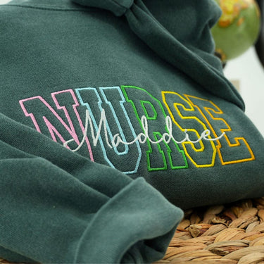 Embroidered Nurse Sweatshirt - Registered Nurse Comfort Colors® Sweatshirts - Nursing Graduation Gift - Nursing Student Gift